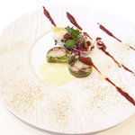 メゾン エメ・ヴィベール - ランチコース 5346円 のオマール海老とナスのテリーヌ タプナードとカレーの香り