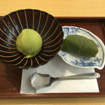 御料理 ひさまつ - デザート 抹茶アイスと柏餅
      ２０１６年５月１４日