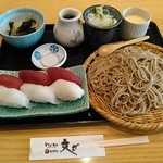 文ざ - ２色寿司そばセット（そば大盛り無料）