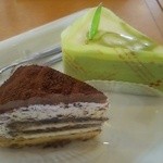 不二家レストラン - ティラミスタルト&宇治抹茶のケーキ♪