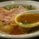 丿貫 - 四川式辛煮干そば・800円　ウズラの味玉・50円