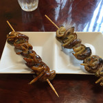 うなぎの緒里 - 2016年5月中旬  鰻の肝焼き 塩とタレ ¥250 × ２本