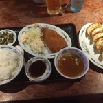 日高屋 - イワシフライ餃子セット