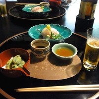 瓢亭 本店 - 明石の鯉と空豆の唐揚げ