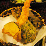 そば 法師人 - 天ぷらアップ