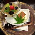 柏屋旅館 - 季節のフルーツのコンポート　グレープフルーツジュレ　中之条米粉の黄金カステラ添え　2016.05