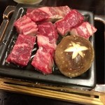 柏屋旅館 - 別注の上州牛ステーキを鉄板でジューッと。2016.05