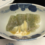 柏屋旅館 - 女将の手作り、刺身こんにゃく　2016.05