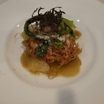 RESTAURANT Douce Douce - 舌平目のじゃがいも包み焼　アンチョビと野菜ソース