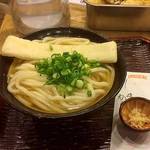 うどん 丸香 - 釜かけ　大盛　+上天　\640