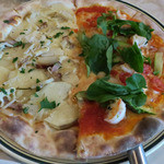 ピッツェリア　パーチェ - 地場タケノコとジャガイモのピッツァ
アスパラガス、小海老のトマトソースのピッツァ