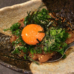 炭火焼鳥 なかお - 地鶏にんにく和え