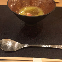 Restaurant つじ川 - メロンスープに生ハムの中にチーズが♡♡♡