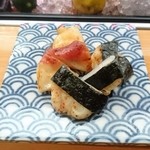 寿司割烹 魚紋 - ホタテ、ホッキ貝の炙り