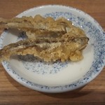 笑乃讃 - 201605最初に出された煮干しの天ぷら