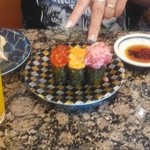 がってん寿司 藤岡店 - 3種盛り　2016-05-15