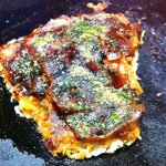 味福 - 豚玉にすじをプラス！気がついたら食べちゃってて半分くらいの大きさの写真です。w