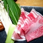 華蓮 - 華蓮 博多店 しゃぶ御膳 メインのしゃぶしゃぶ盛りあっぷ。fromグリーンロール　