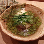 虎白 - すっぽん、みぶな、花山椒、白ゴマ豆腐(2016/4)