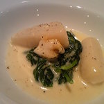 ユニッソン デ クール - ２３日　ディナー　ホタテと厚岸ブツ貝のブーダンブラン