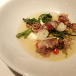 レフェルヴェソンス - 山風～蛍烏賊と山菜たち、蛤と長ネギのジュ、発酵クリームとマイクロトマト(2016/5)