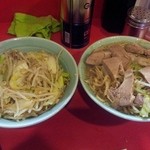 ラーメン 大 - （新戦法の野菜、肉同時食べ進め）