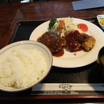 にんにく亭 - ハンバーグとヒレカツ定食