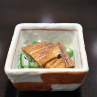 銀座 玉ゐ - お通し　穴子の旨煮のおくら和え