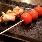とり亀 - コース串焼き（ももかぶり・トマト）
