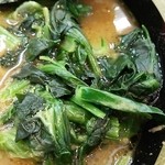 家系ラーメン たつ家 - この日は小松菜。多めでした。