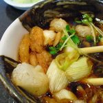 蕎麦 ひのや - 【2010.09　再訪】　つけ天せいろ　つけ汁内の具たくさん＾＾
