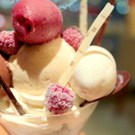 ショコラティエ パレ ド オール - 赤ワインとベリーのソルベ・カカオ風味のバニラアイス・ホワイトチョコアイス '16 4月中旬