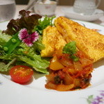 マイセン カフェ - 2016年5月　ブランチセットB
      フレンチトースト仕立てのクロックムッシュ・ラタトゥユ・サラダ・コーヒー