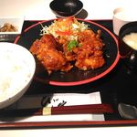ひご家 - 黒酢餡かけ鶏唐揚げ