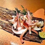 北新地 たくみ - お造りのゲソは焼いていただきました