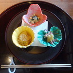 皆美館 - 夕食、珍味三種