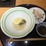 皆美館 - 夕食の鯛の頭酒蒸し完食！