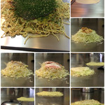 まる麺 - 作製手順写真。完成形が左上。工程は右上スタートで、左から右の順に進む。