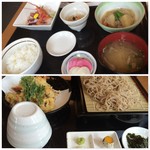 龍亭 - 刺身定食とヤリイカ天ざる