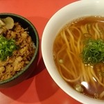 カドヤ食堂 - 煮干しかけそば&黒豚めし定食♪