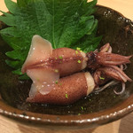 天ぷら 蕎楽亭 - 蒸しホタルイカ