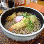 湖の見えるレストラン - 海老と舞茸の天ぷら蕎麦