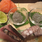 トロサーモン,シャコ,ヒラメ,カツオ炙り,生シラス