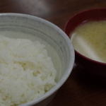 十間橋　ときわ食堂 - ごはんは多目です。有難い。味噌汁は白みそ仕立て。