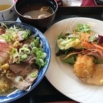 Sukai Gaden - タン塩丼海老フライコラボ1,080円