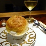 フレンチ割烹 宿 - 中休憩はパイシチュー　器の柄に見覚えないですか～