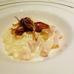 フレンチ割烹 宿 - ホタルイカのクリーム雑炊　旨いよ…