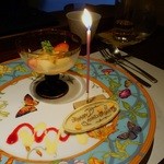 フレンチ割烹 宿 - ひとつ目のデザート　あの蝶柄が入ってますよ～