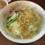 鶏舎 - 冷やし葱そば（スープ付）大盛り 1,100円
