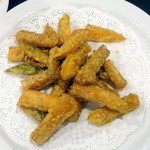 揚げカボチャの卵黄包み